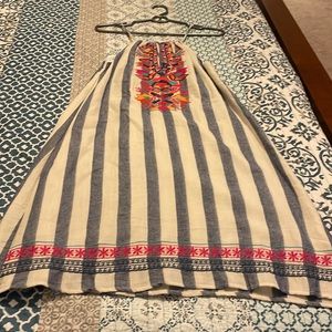 Very pretty blue and white striped summer slip dress.